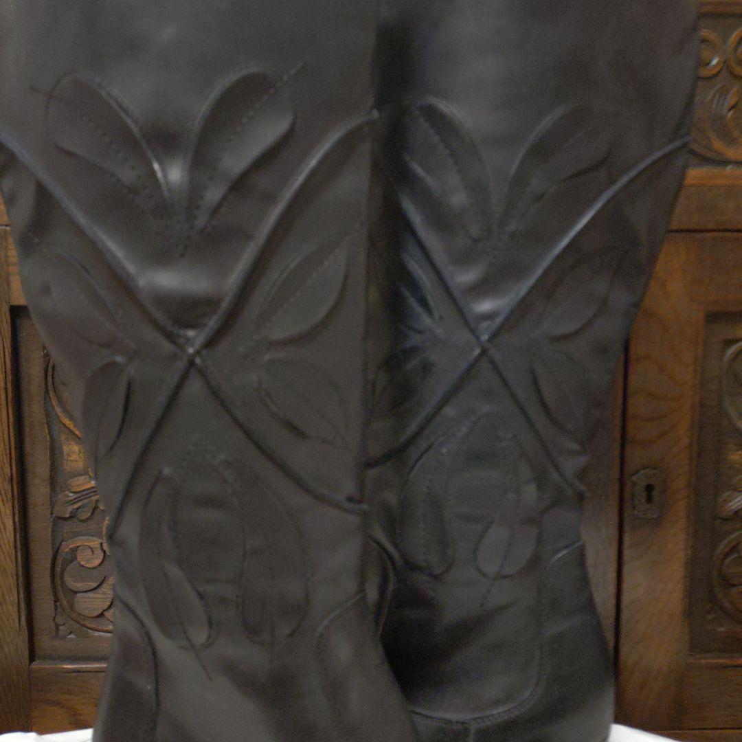 専用　Clarks　ブラックレザー ロングブーツ フラワー　刺繍