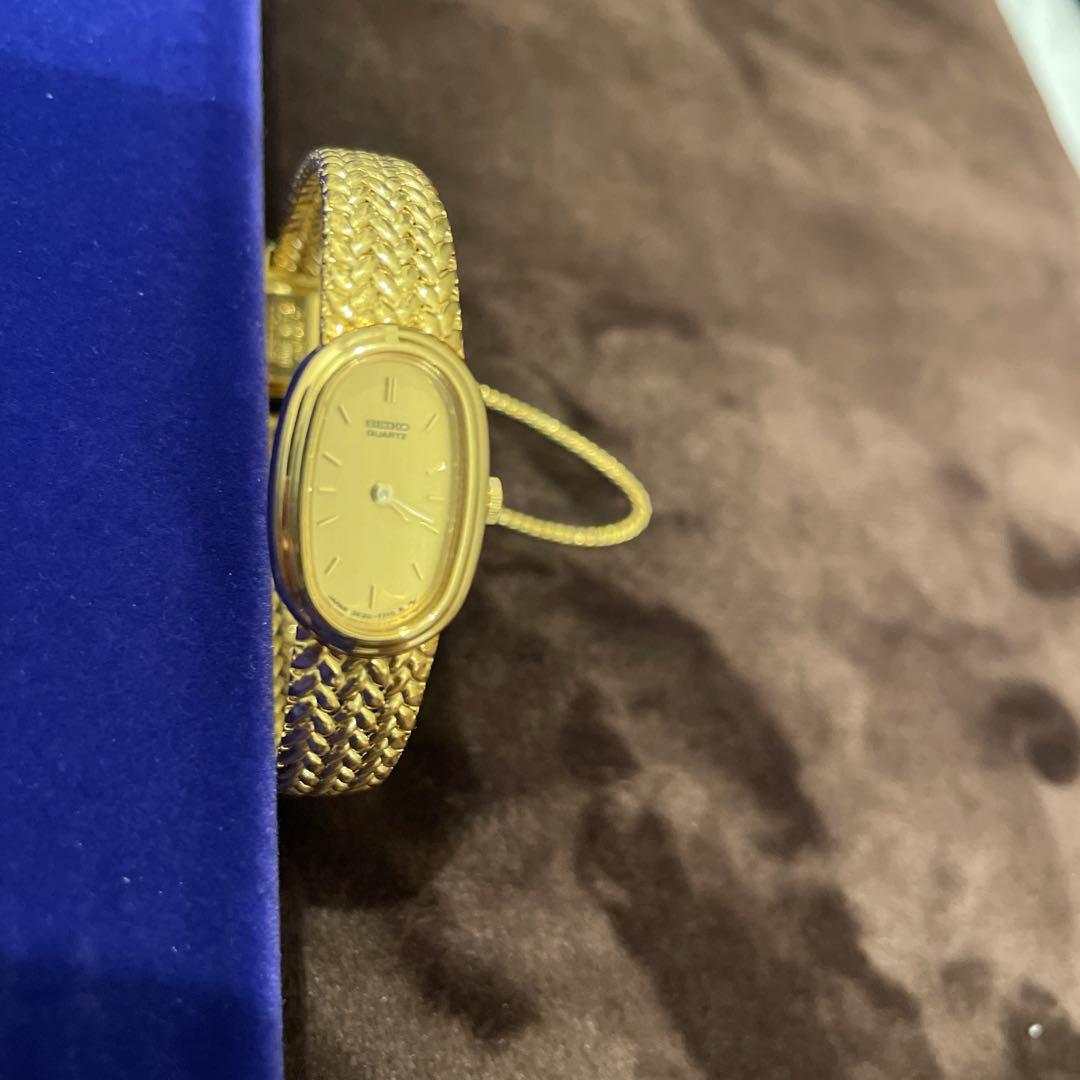 【希少品】SEIKOゴールド オーバル型 メタルバンド ビンテージ時計
