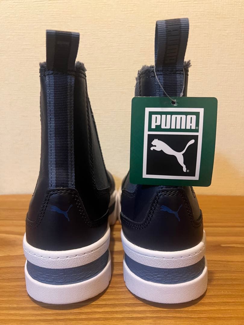 PUMA ネイビーサイドゴアブーツ 厚底