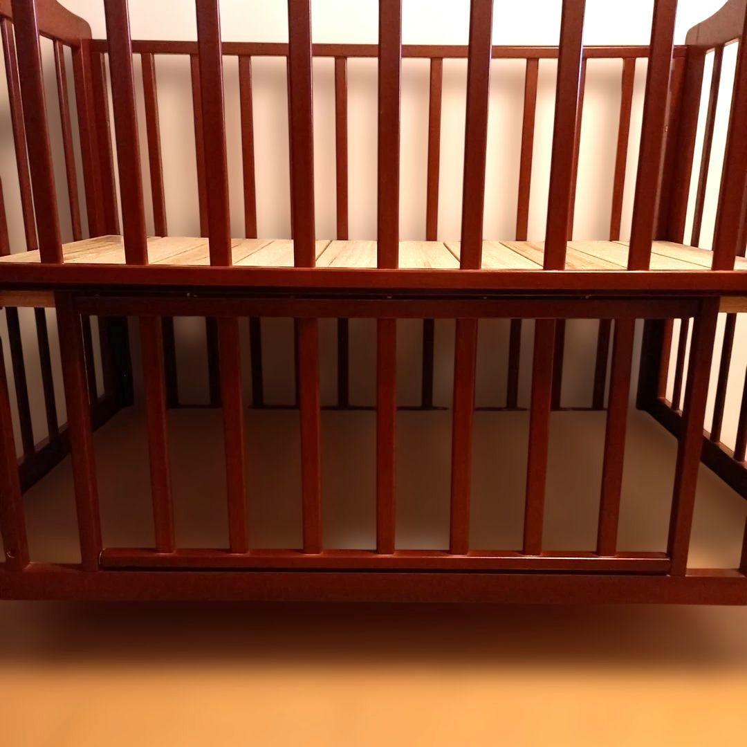 【送料込み匿名配送】KATOJIカトージ 木製ベビーベッド ブラウン 標準サイズ