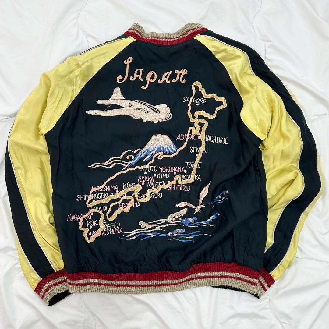 テーラー東洋 スカル スネーク 龍 日本地図 リバーシブル スカジャン M