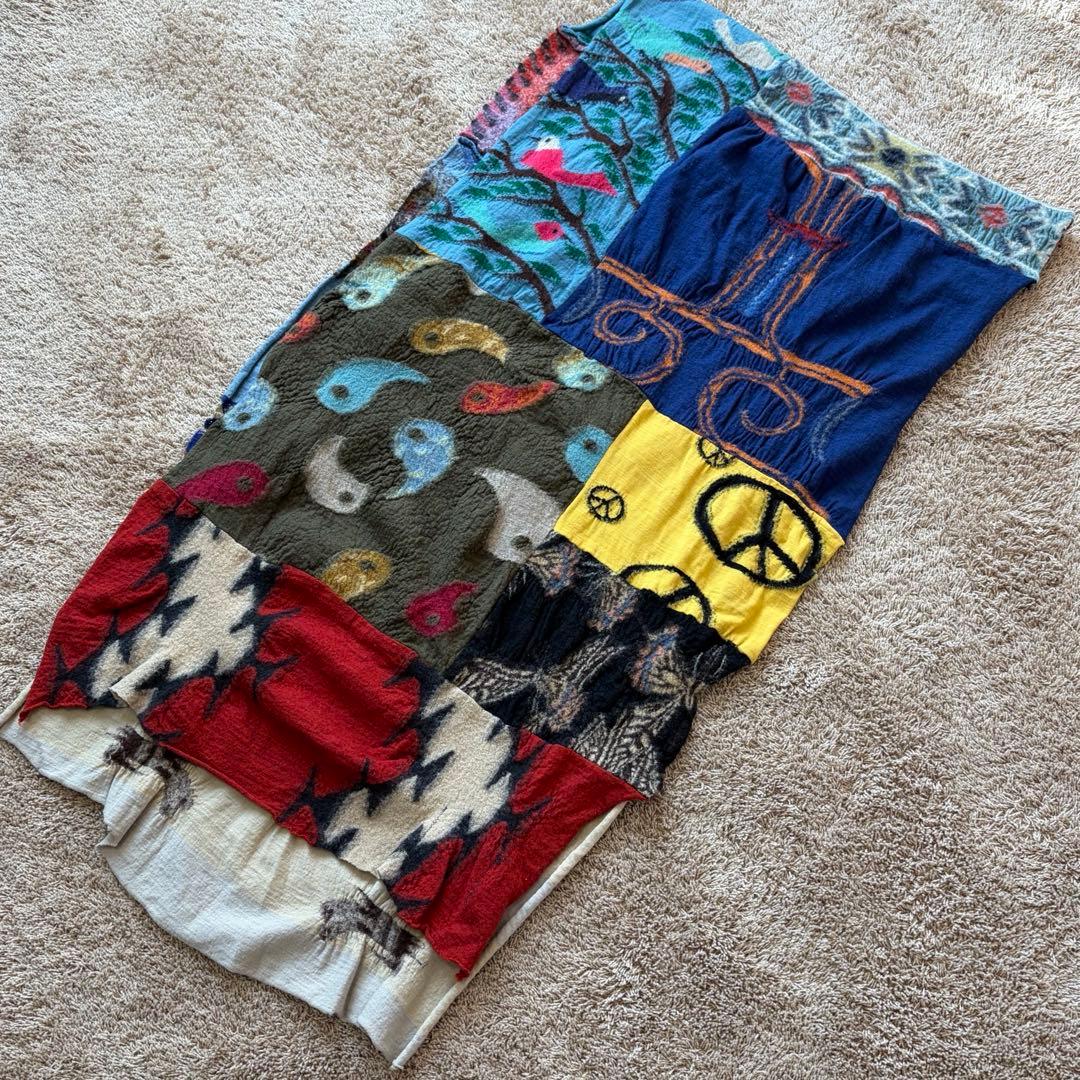 キャピタルKAPITAL KOUNTRY 縮絨ウールパッチワーク　ストール