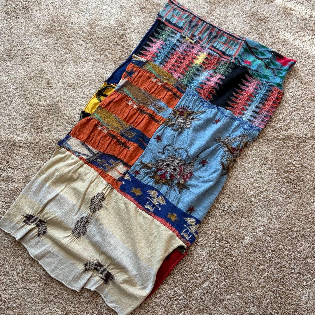 キャピタルKAPITAL KOUNTRY 縮絨ウールパッチワーク　ストール