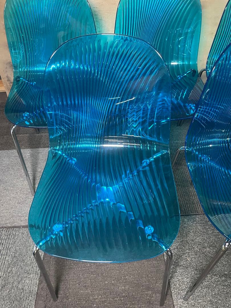 デザイナーズ ダイニングチェア Ocean クリアブルー イタリア製