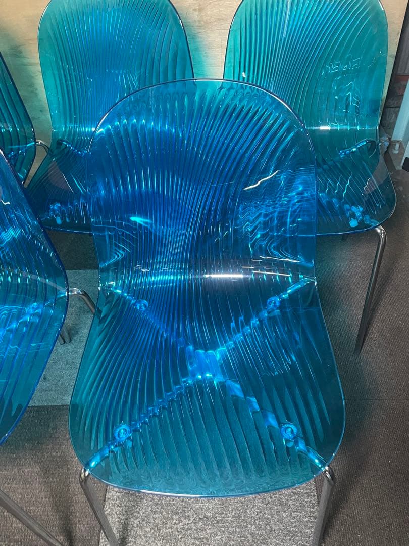 デザイナーズ ダイニングチェア Ocean クリアブルー イタリア製