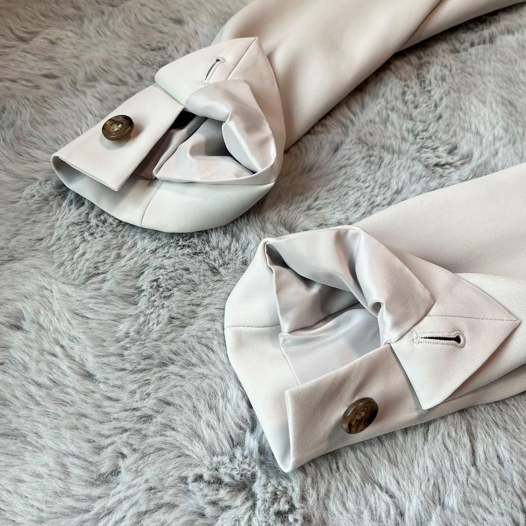 美品 プラステ スーツ セットアップ ノーカラー カラーレス ズボン 洗える L