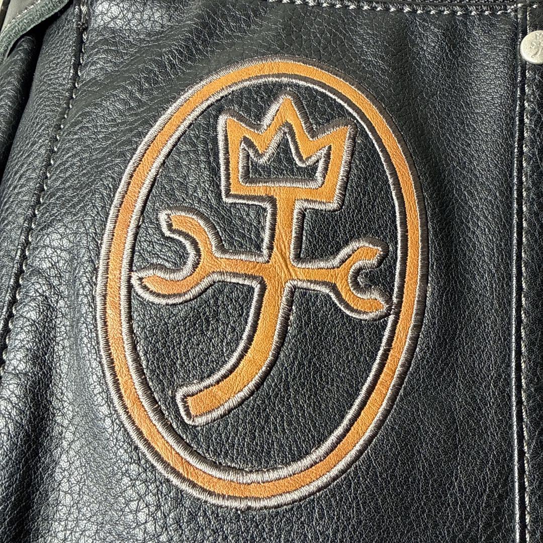 美品✨カステルバジャック ショルダーバッグ レザー 牛革 デカロゴ 黒 シボ革