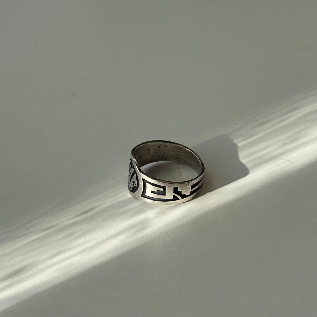 HOPI族 ホピ族シルバーリング 鹿ホールマーク Sunriseモチーフ 作家物