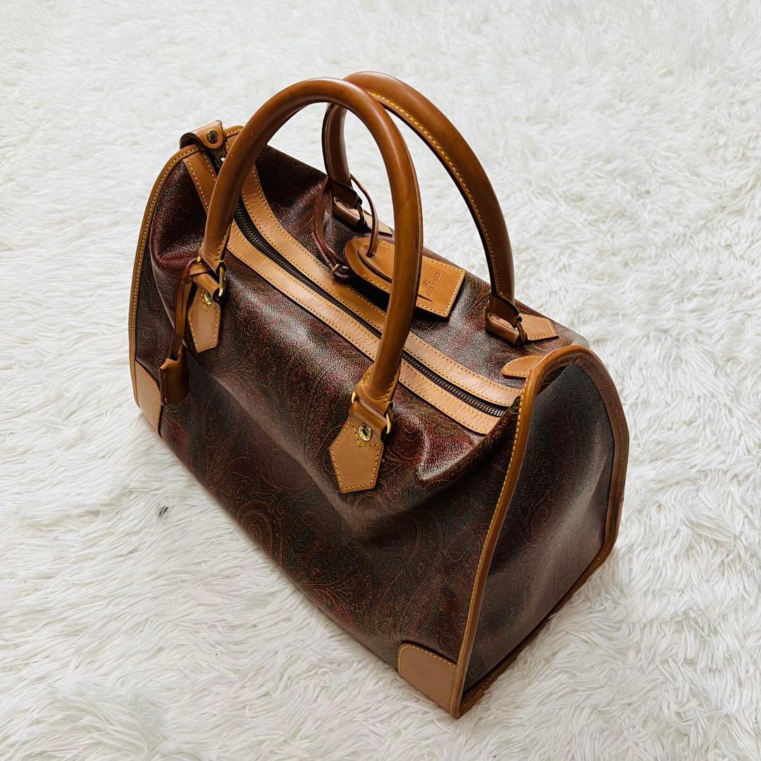 極美品✨ 希少✨ ETRO エトロ ボストンバッグ 鍵付き ペイズリー PVC