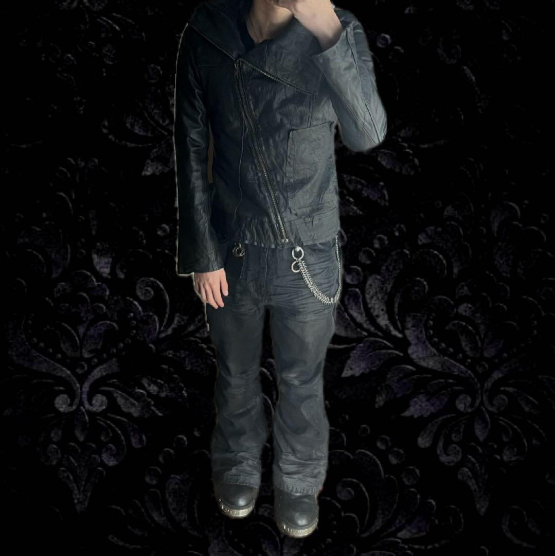 EKAM似　opium vkei y2kギャル男　ダークウェア　レザージャケット