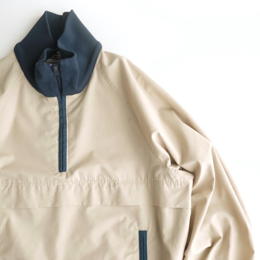 WOOLRICH USA製80s アノラックジャケット ベージュ/ネイビー M
