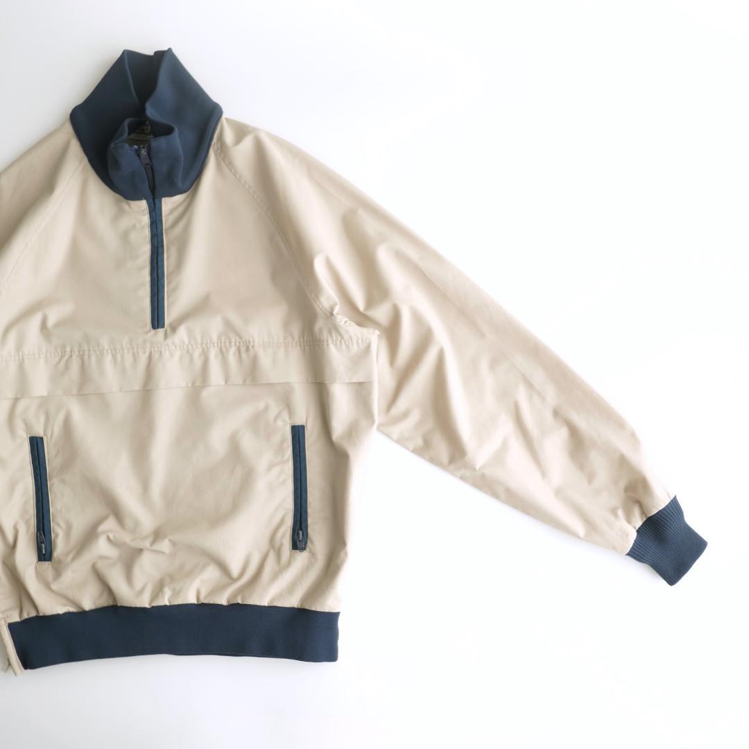 WOOLRICH USA製80s アノラックジャケット ベージュ/ネイビー M