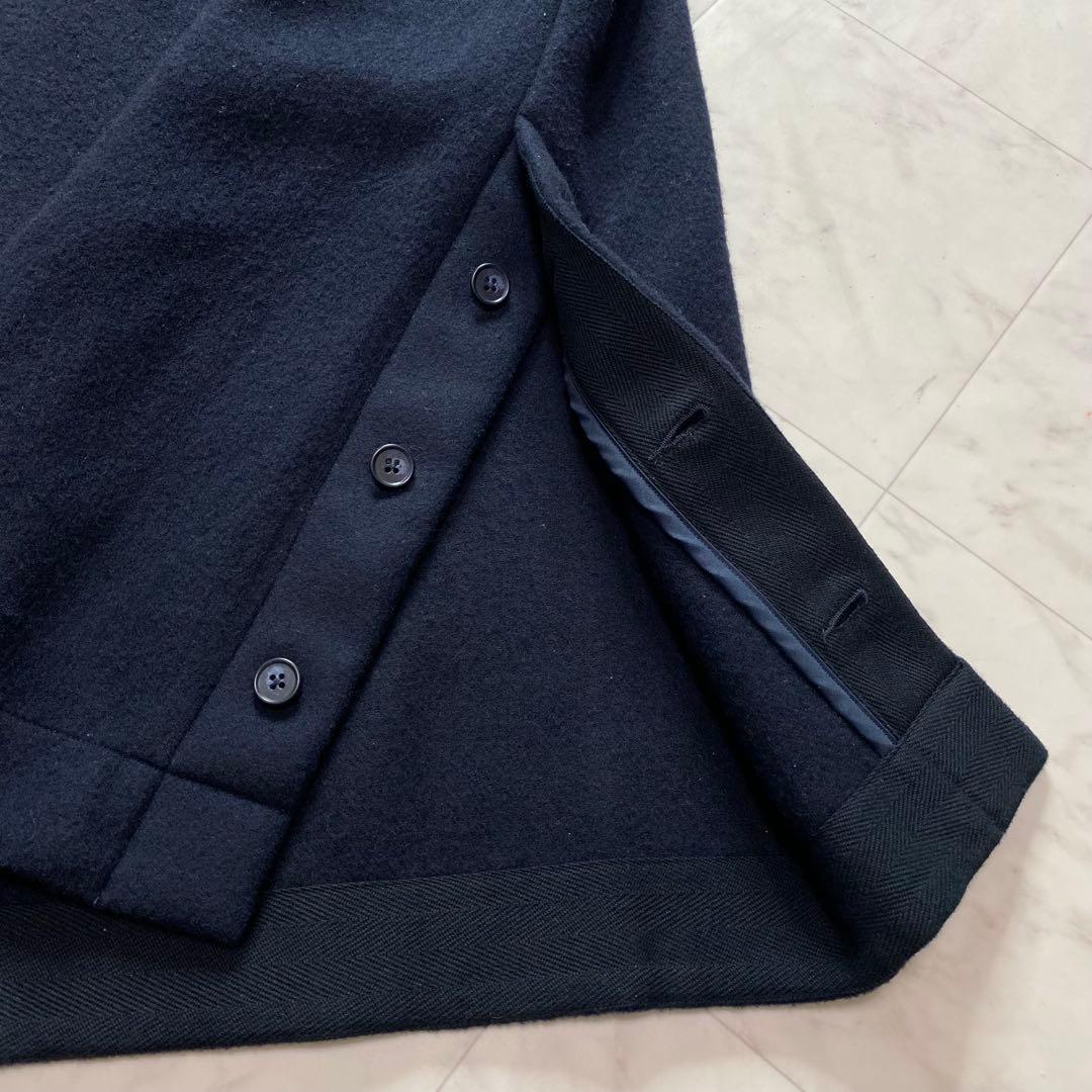 グランマママドーター　ネイビー濃紺　スタンドカラー　ダッフルコート　ロングコート