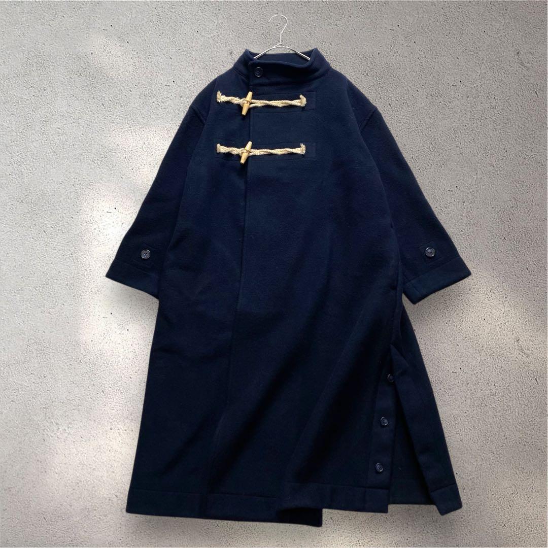 グランマママドーター　ネイビー濃紺　スタンドカラー　ダッフルコート　ロングコート
