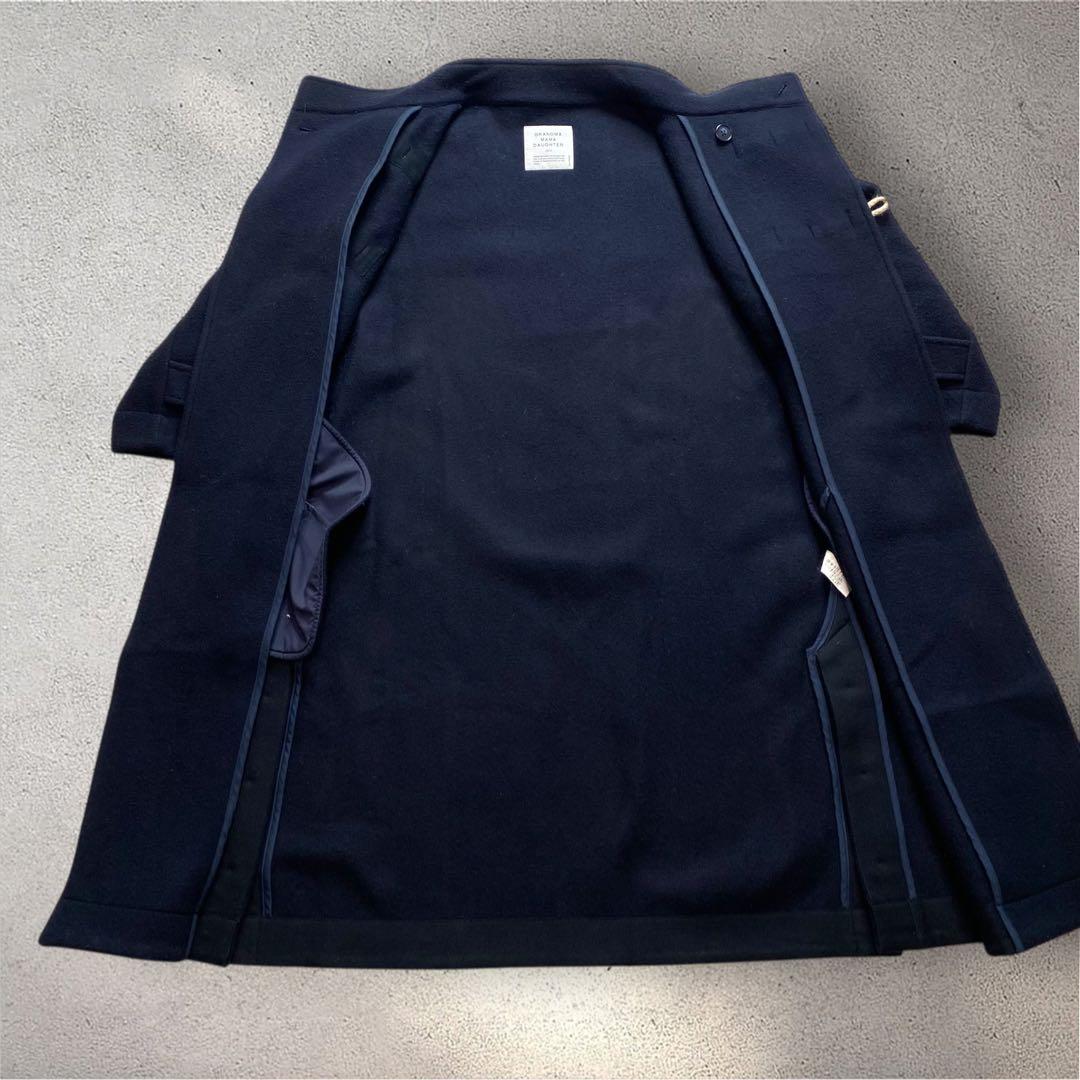 グランマママドーター　ネイビー濃紺　スタンドカラー　ダッフルコート　ロングコート