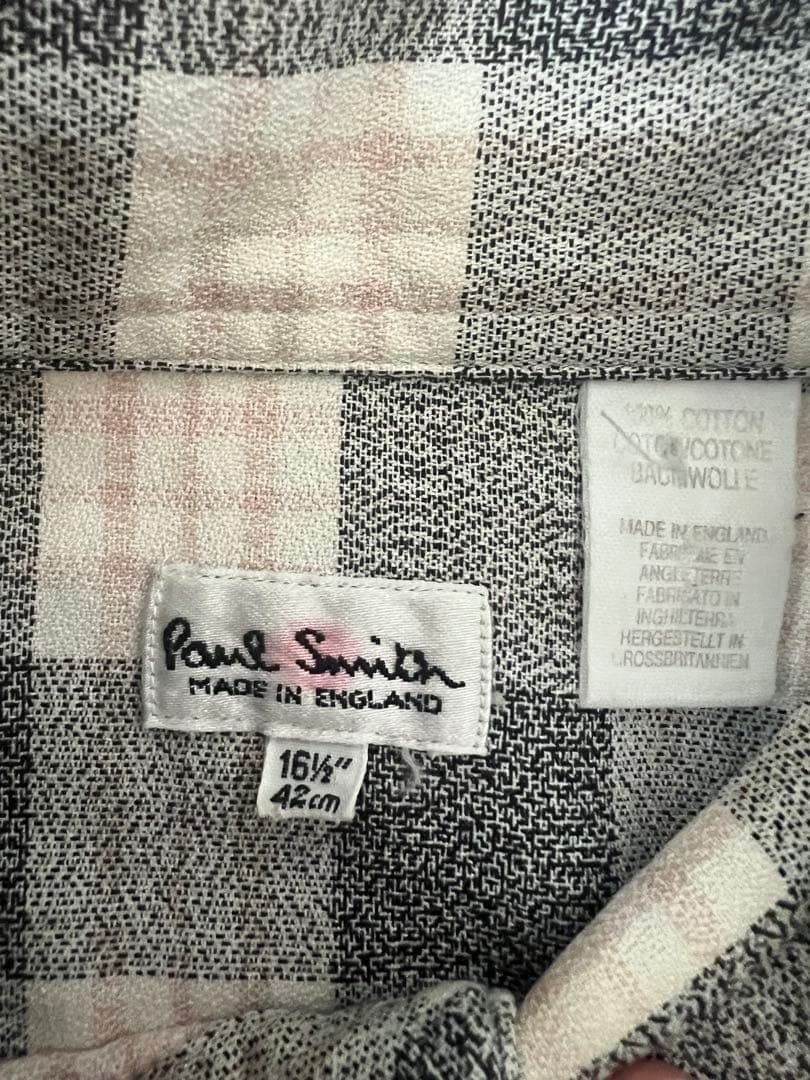 90s paul smith イングランド製 チェックボックスシャツ　ビンテージ