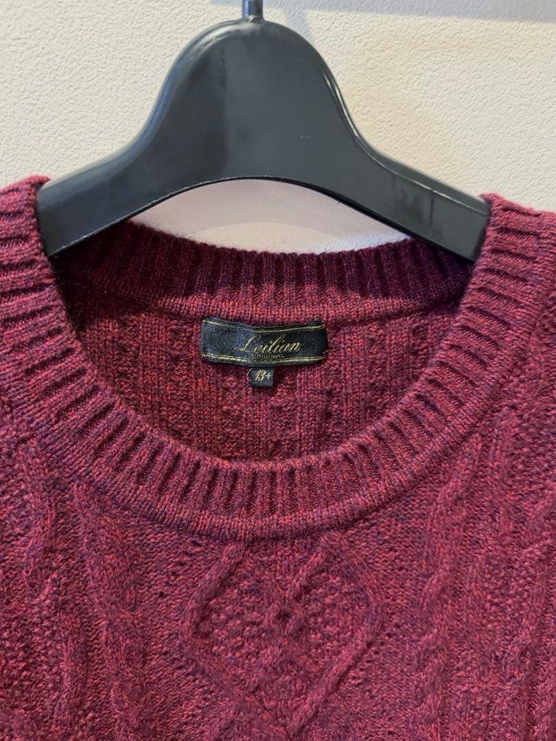 美品★Leilian レリアン　13号＋ ニット　セーター　カシミヤ混　ボルドー
