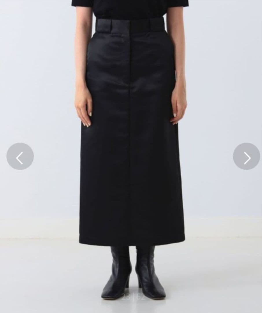 Demi-Luxe BEAMS グロスサテン タイトスカート.M 目黒越子