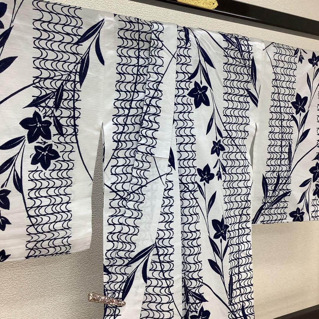 c-447　綿絽　浴衣　夏着物