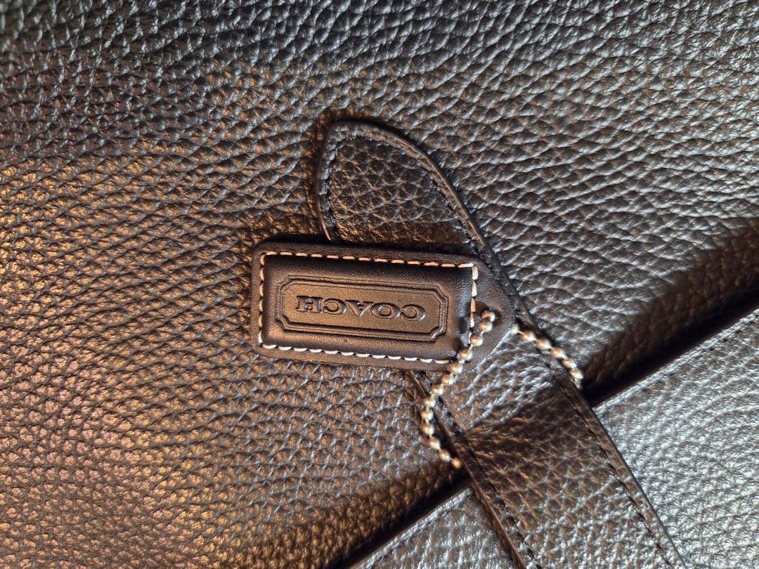 リ*マ様 COACH 　コーチビジネスバッグ　ショルダーストラップ付き　ブラック