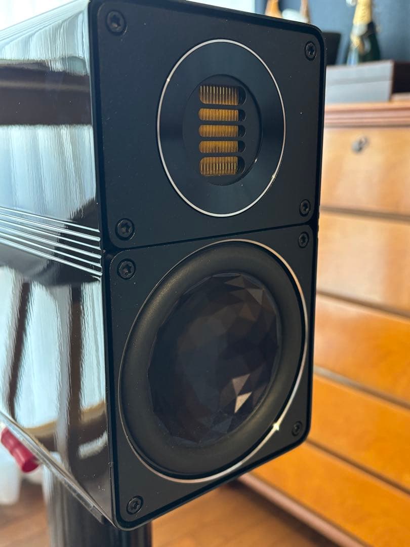 Pooh　ELAC BS312.2 ペア純正グリル　黒御影石Aボード付