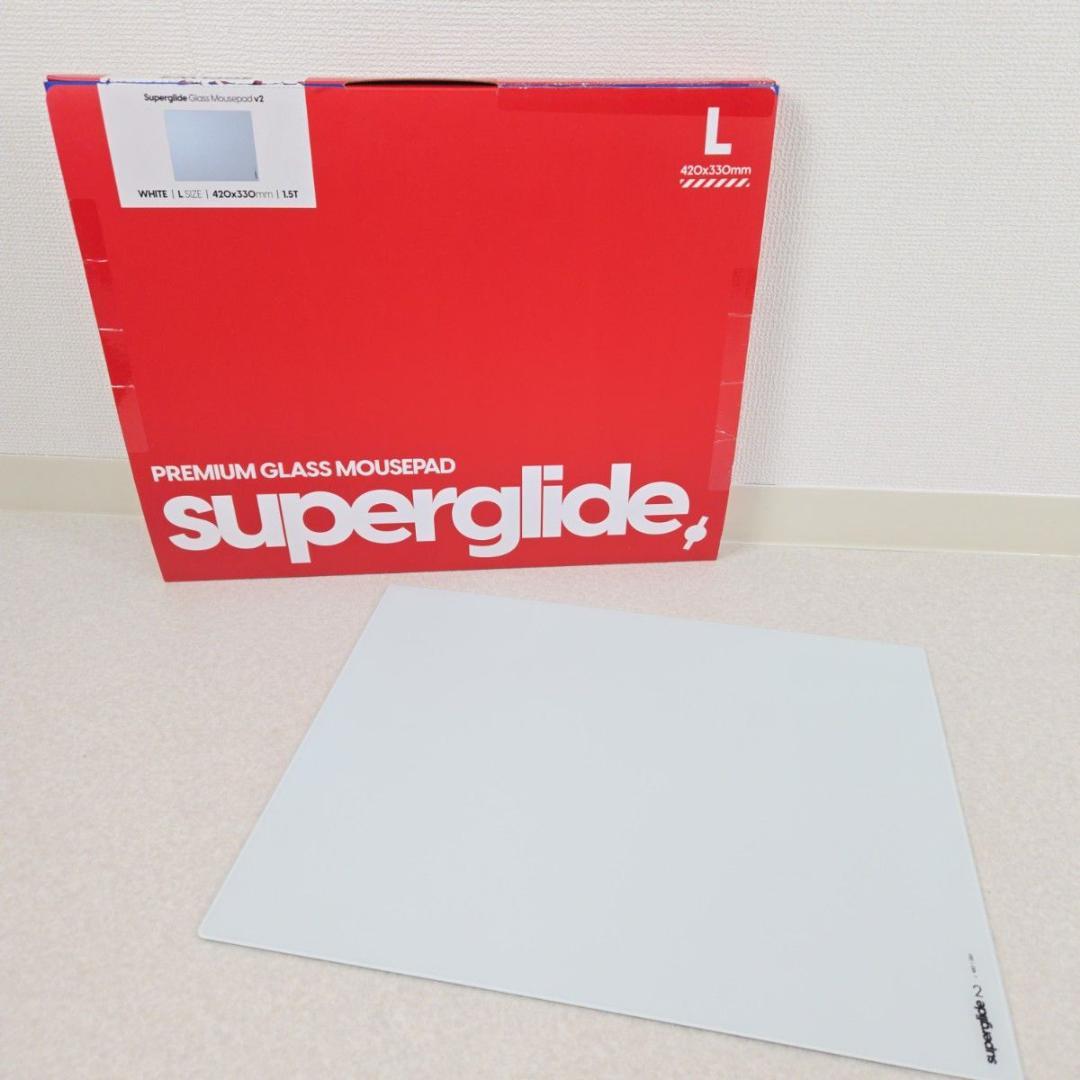 Pulsar Superglide 2 ガラスマウスパッド L 白 スパグラ