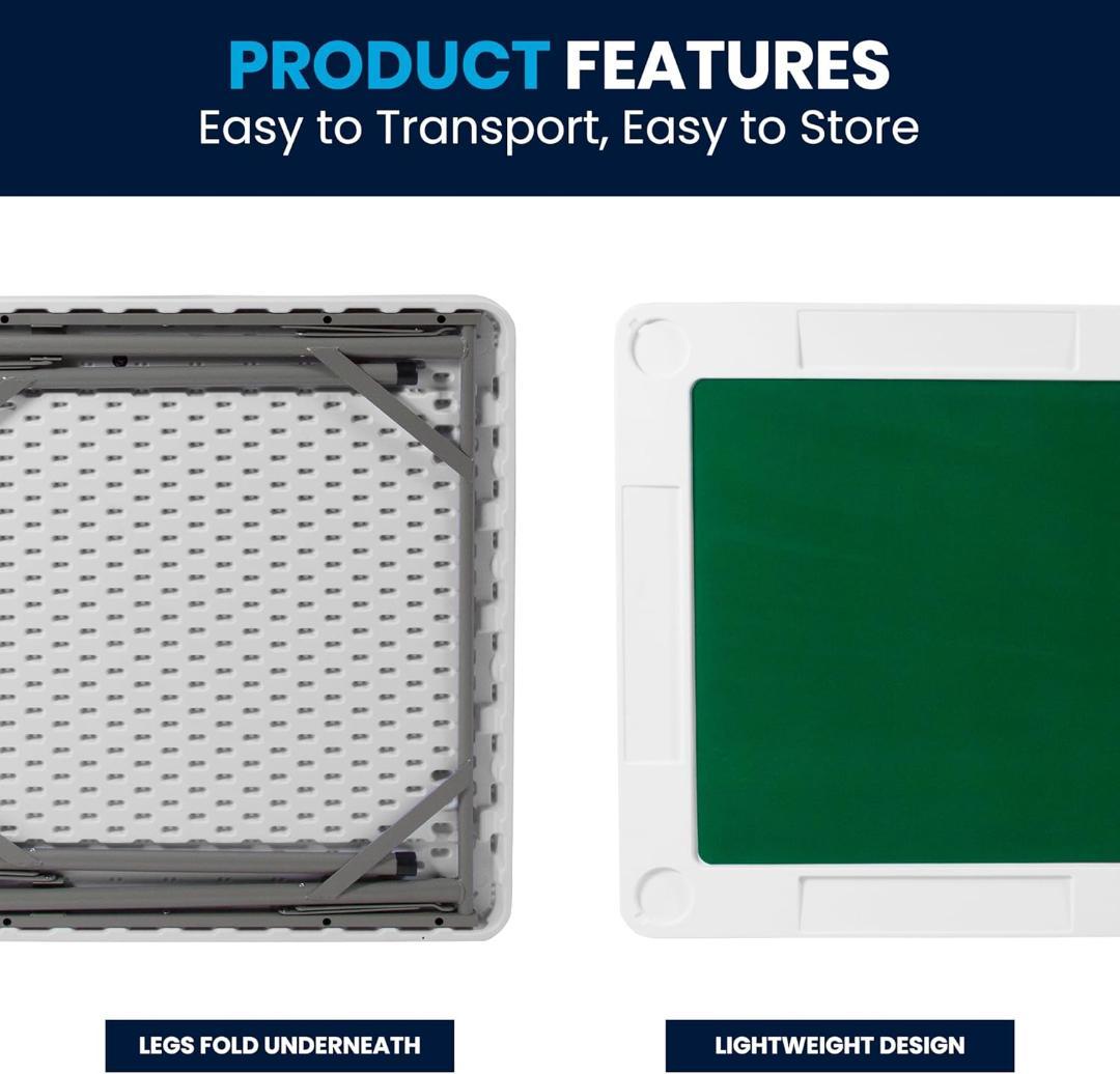 Flash Furniture Silas 折り畳みゲームテーブル グリーン表面