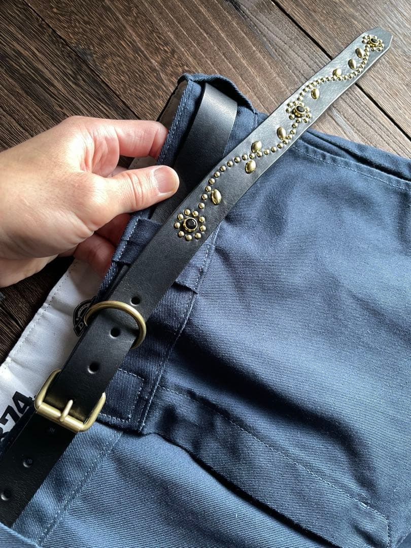 オーダー品　スタッズナローロングベルト　24㎜　 真鍮　フラワー