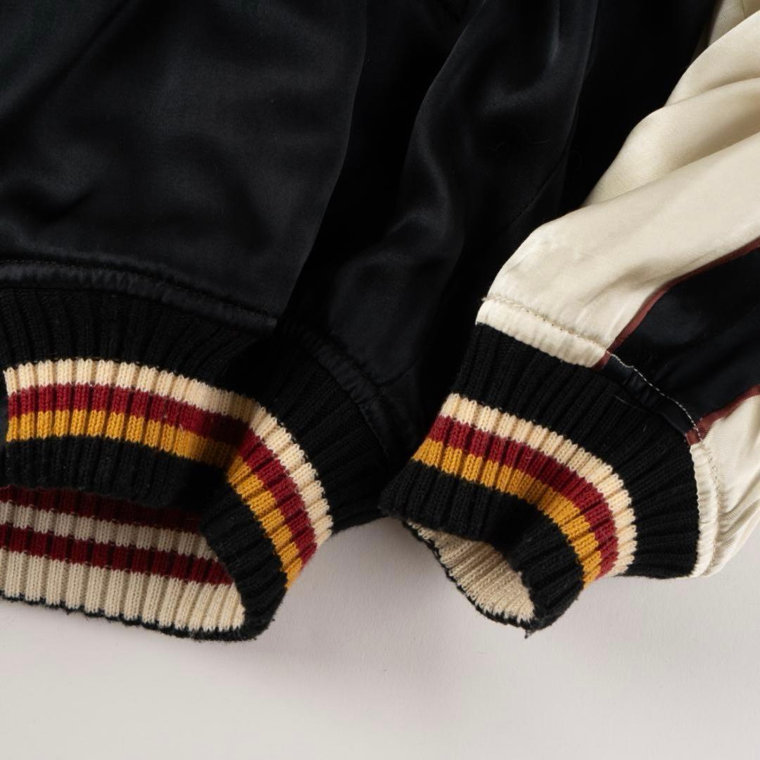 00s フラットヘッド スカジャン リバーシブル 黒x茶 M