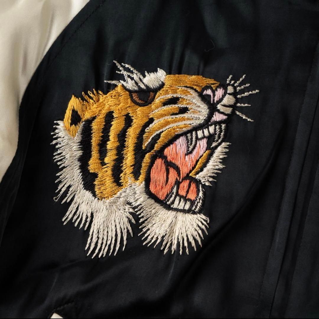 00s フラットヘッド スカジャン リバーシブル 黒x茶 M