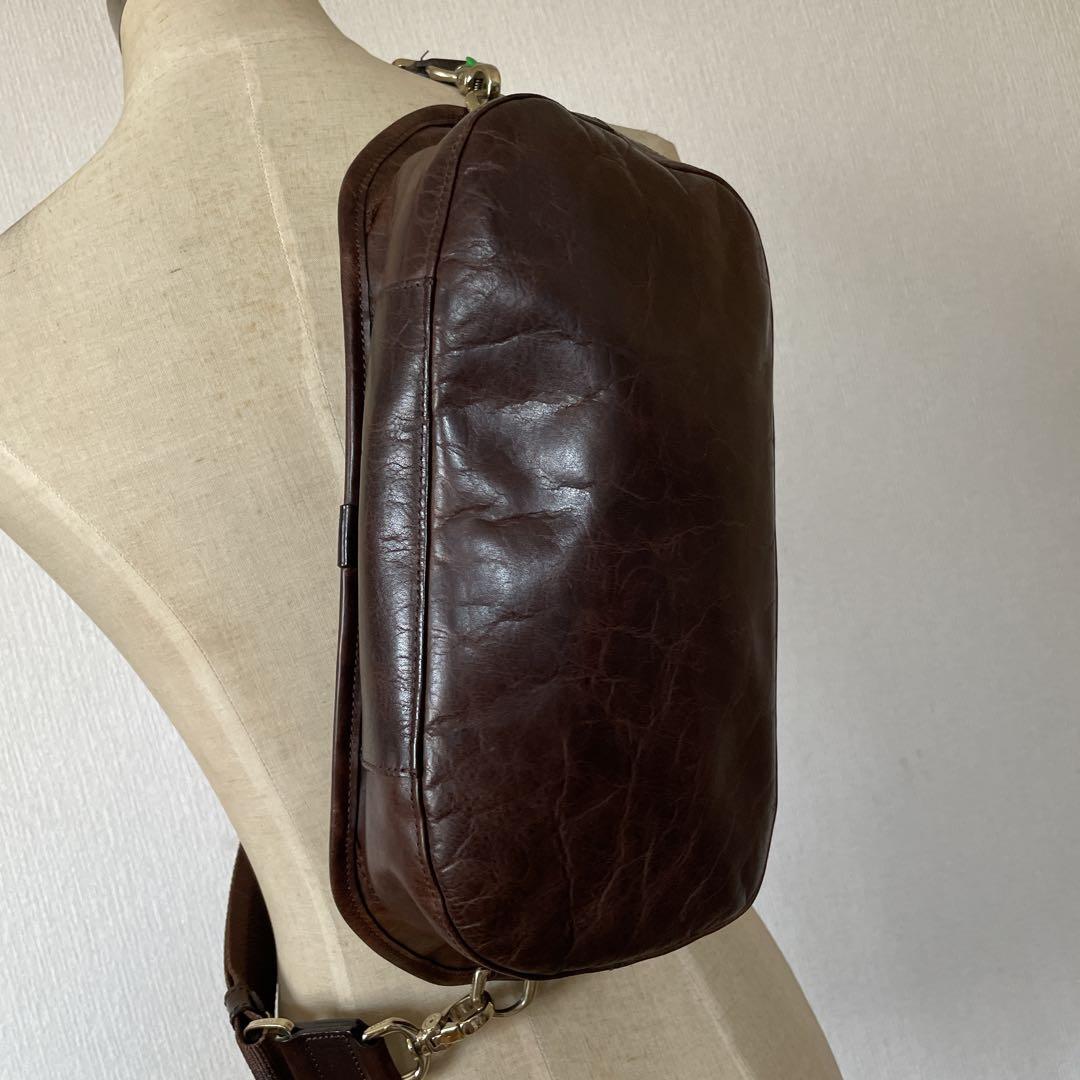 アニアリ Aniary レザーボディバッグ 11-07000 中古ダークブラウン