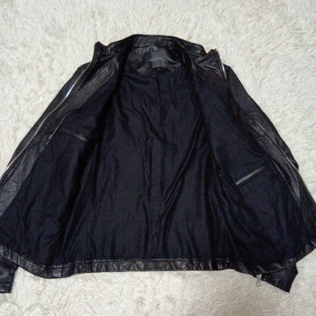 NANO UNIVERSE 　シングルライダース　ジャケット　ラムレザー　L　黒