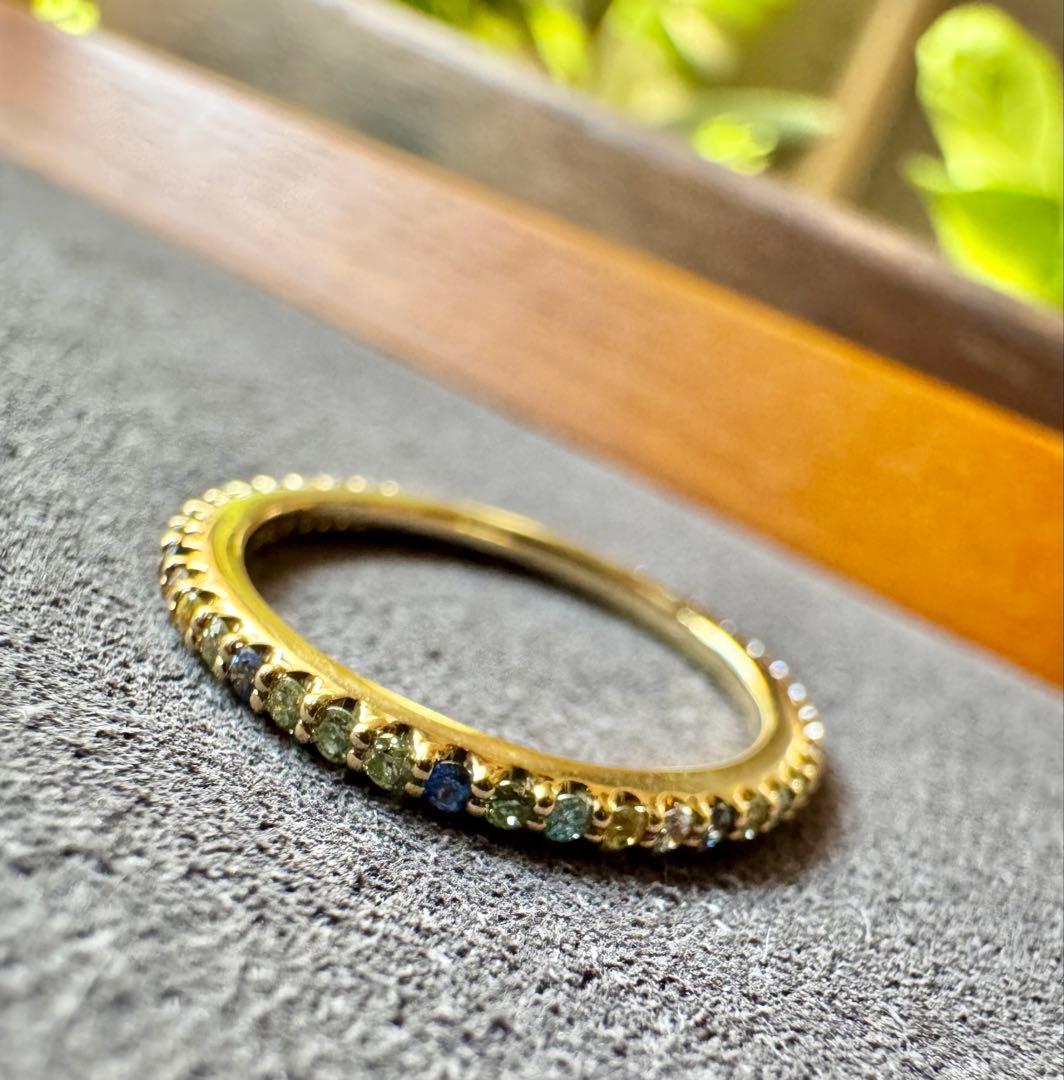 ポンテヴェキオ◆カリーナ*9号*サファイアリング*フルエタニティ*K18ダイヤ