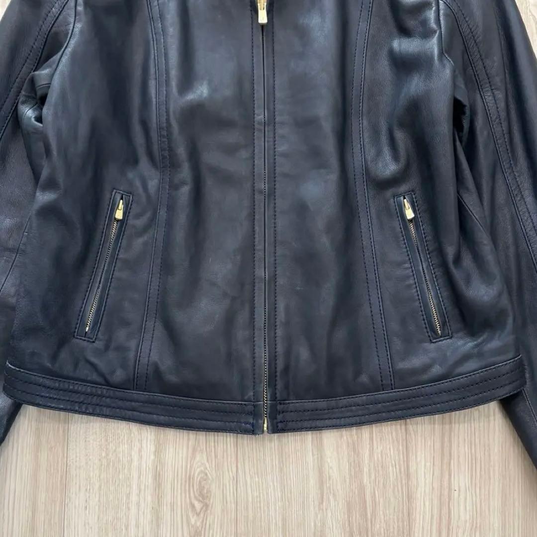 【美品】23AW TOMORROWLAND レザージャケット 40 ネイビー