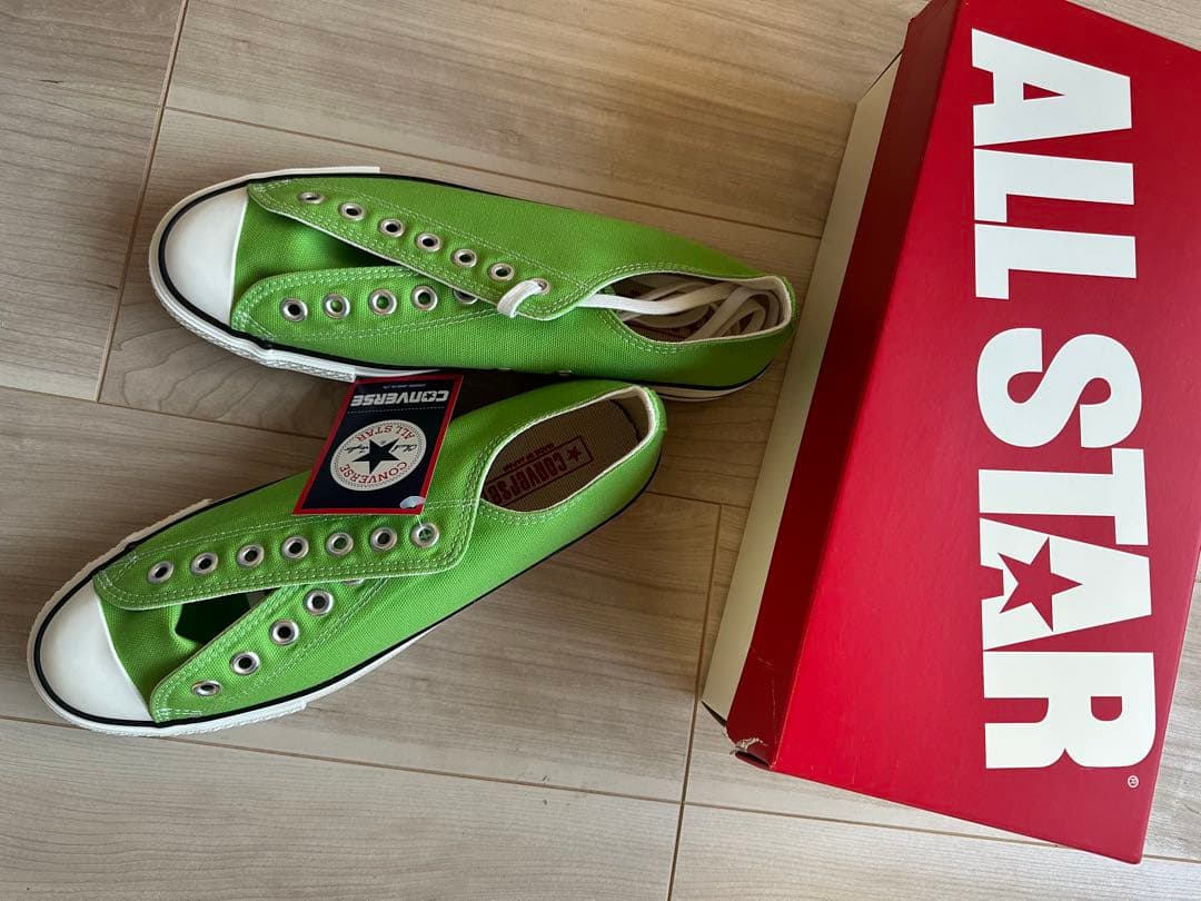 CONVERSE グリーンスリッポンスニーカー