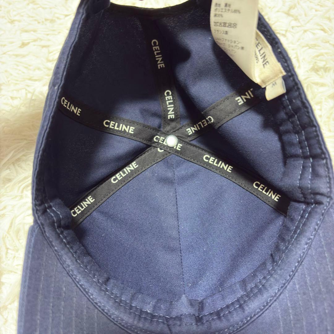 美品　セリーヌ CELINE ロゴキャップ ネイビー 帽子 Mサイズ