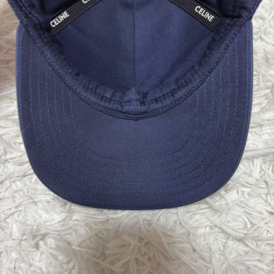 美品　セリーヌ CELINE ロゴキャップ ネイビー 帽子 Mサイズ