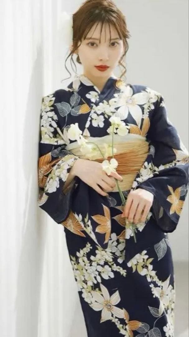 ⭐︎おまけつき⭐︎【幻想鏡花水月(柑橘)】浴衣セット(ゆかた・帯・下駄)