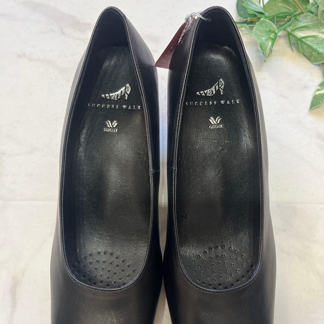 新品タグ付　ワコール サクセスウォーク 黒 23cmスクエアトゥ パンプス