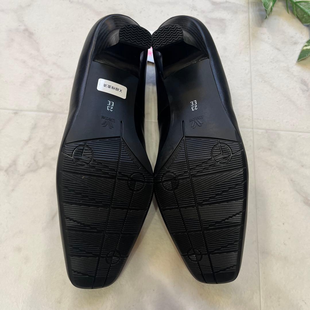 新品タグ付　ワコール サクセスウォーク 黒 23cmスクエアトゥ パンプス