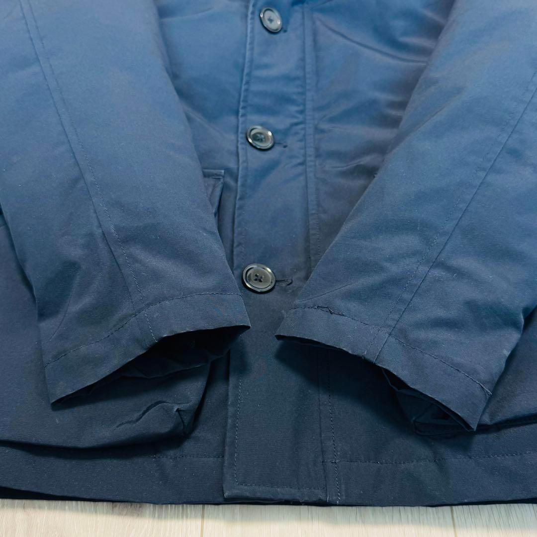 【美品】ダントン　ダウンジャケット　コート　ファー　2way　ネイビー　XS相当