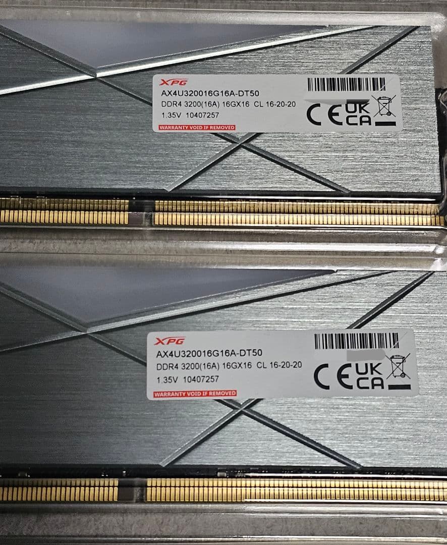 M*c様 XPG DDR4 D50 RGB 32GB (2x16GB) 3200