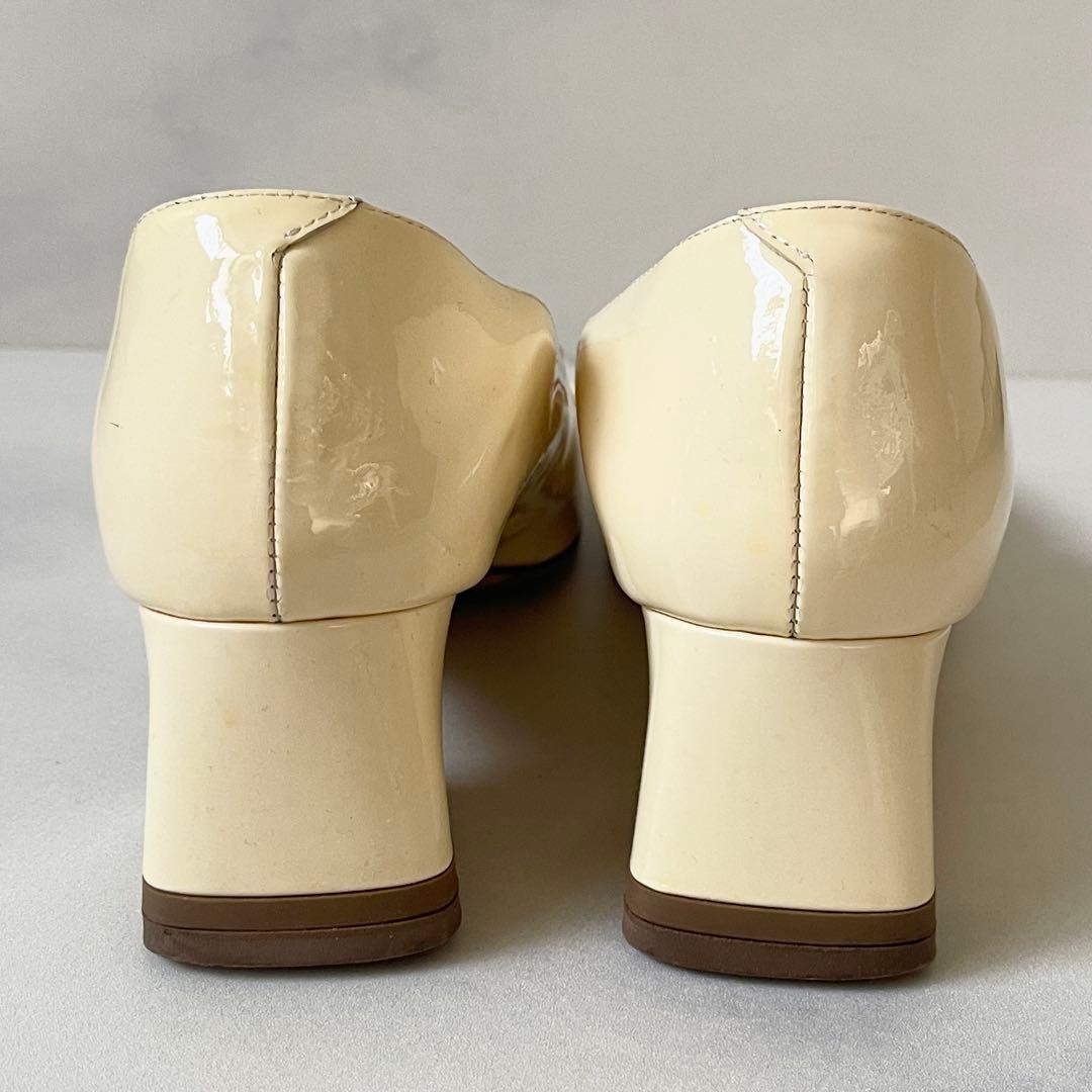 ロジェヴィヴィエ パテント パンプス トレヴィヴィエ チャンキーヒール35.5