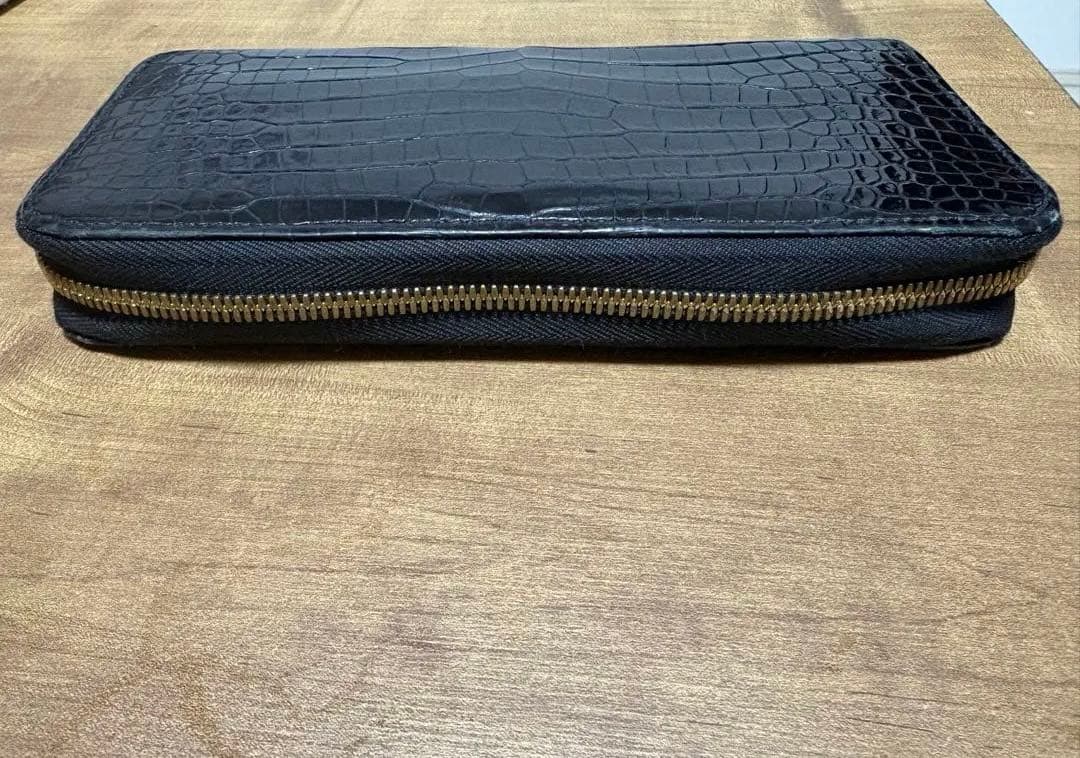翠　GAUDIE ガウディ クロコダイル 長財布 ブラック 付属品あり