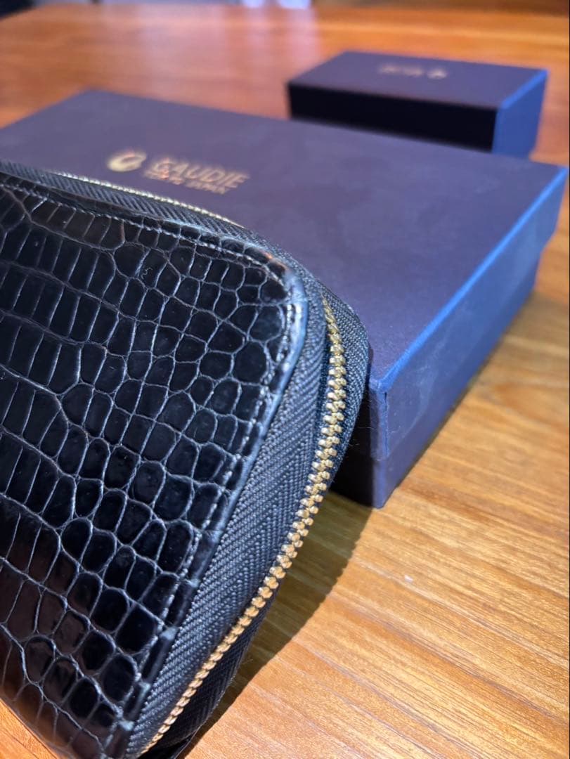 翠　GAUDIE ガウディ クロコダイル 長財布 ブラック 付属品あり