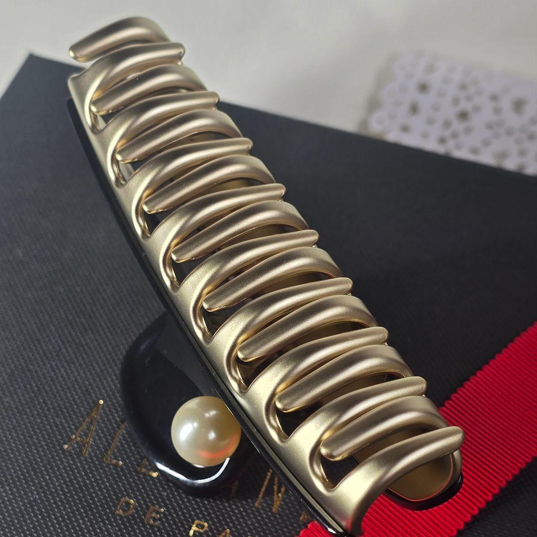 【新品級✨】アレクサンドル ドゥ パリ パール ヘアクリップ　L 限定品