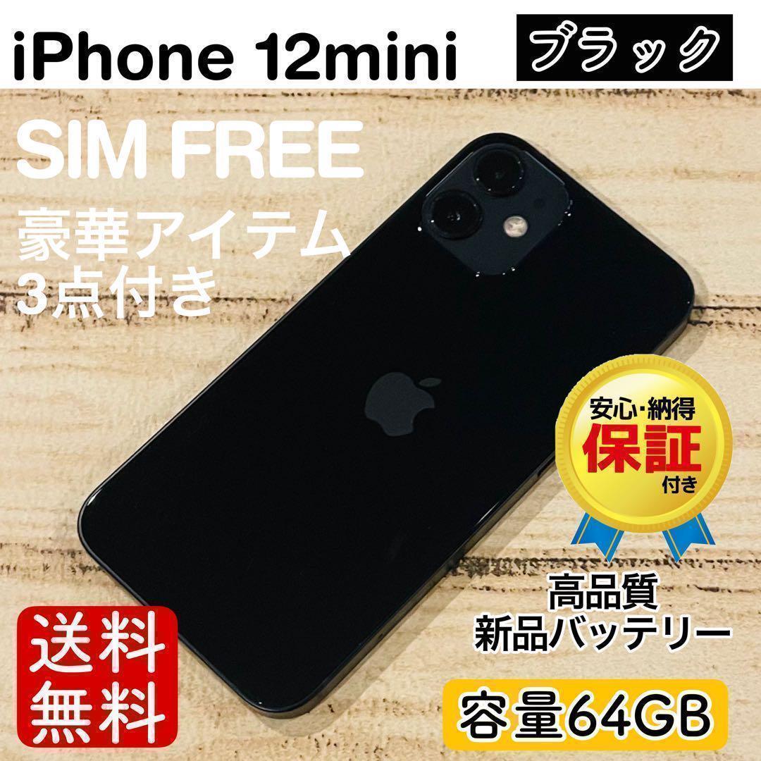 【特価】iPhone12mini ブラック 64GB SIMフリー 100%