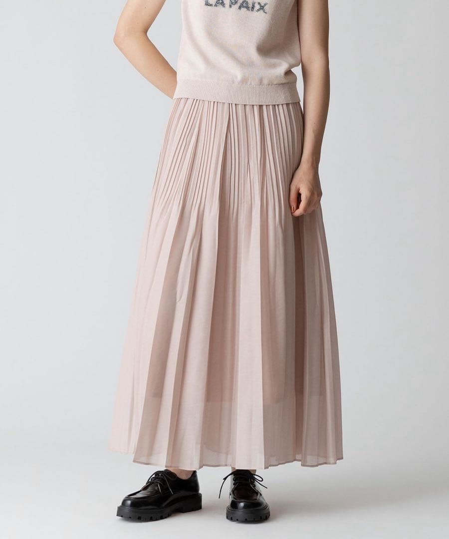 アルアバイル　オーガンジーフェードプリーツスカート　ピンク　ルルウィルビー