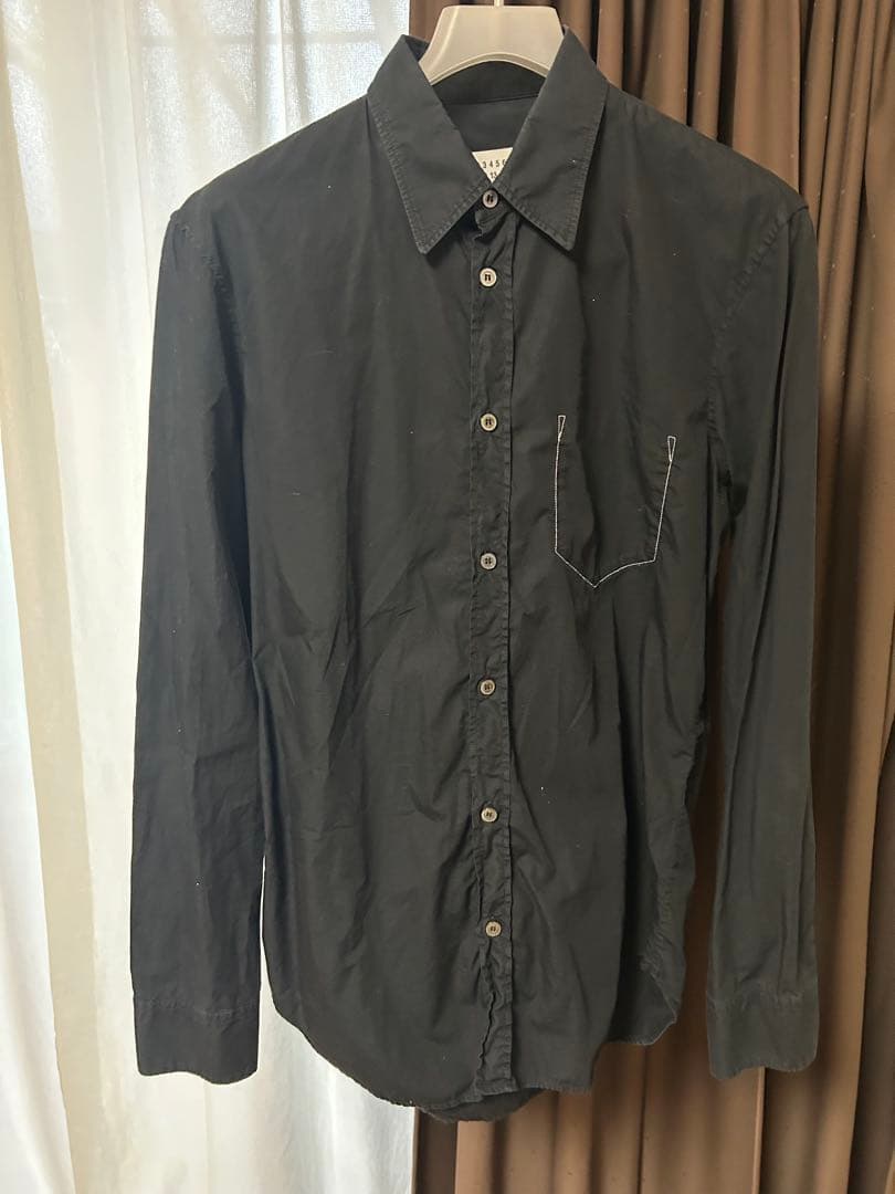 s*.様 maison margiela シャツ ブラック ステッチ