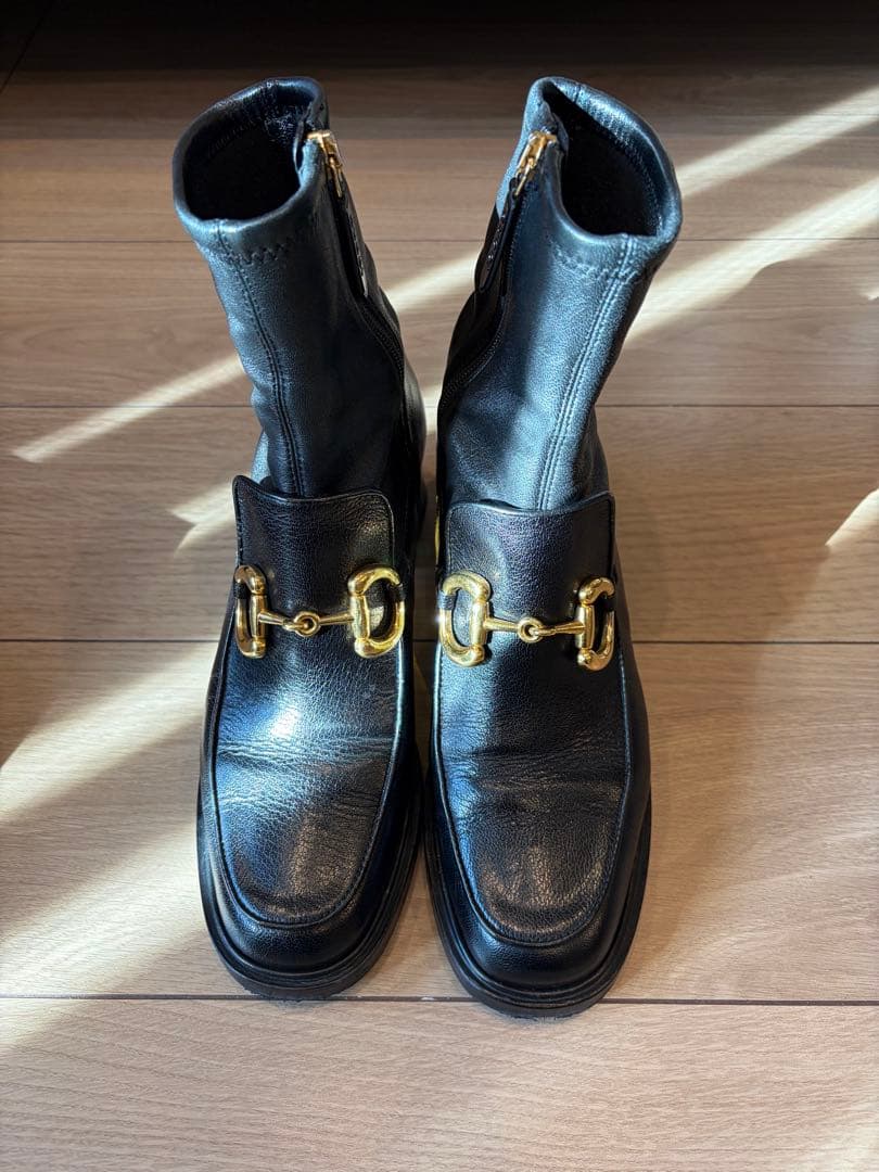 【最終価格】GUCCI ホースビット ブロックヒールショートブーツ 38